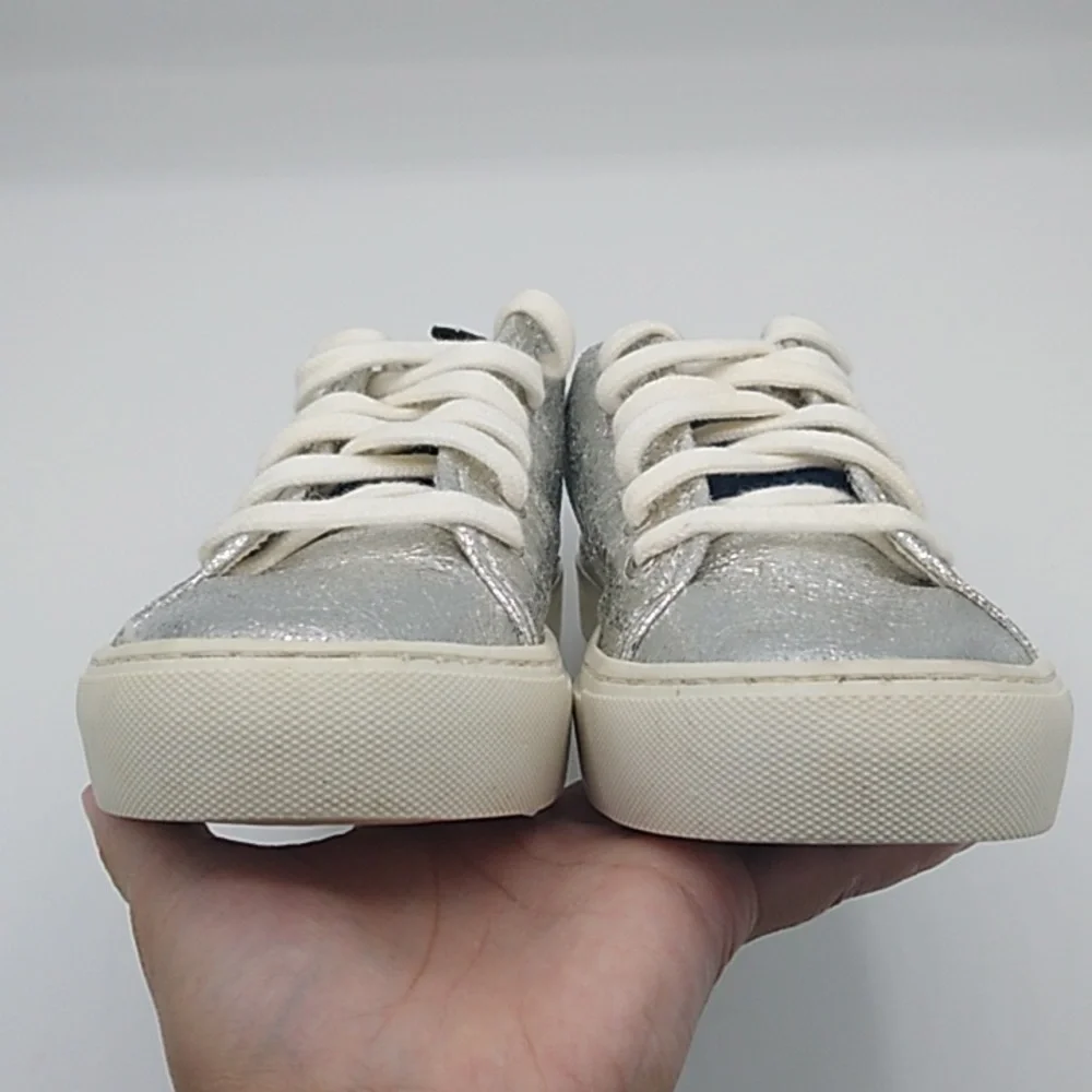 Zara Basic Collection Silver Metallic Sneakers Size -38/US 7.5 - Picture 10 of 16